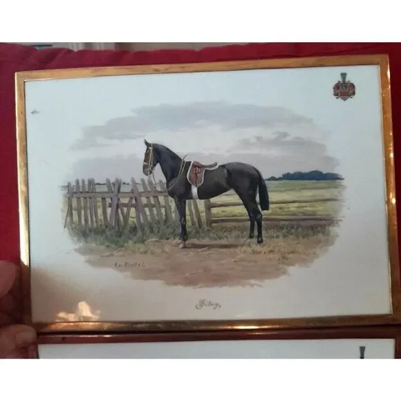 VTG Set Porcelain Horse Equestrian Wall Tiles Germany Y.R. Riedel York Berlin - Picture 2 of 15